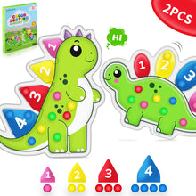 Load image into Gallery viewer, 2 Pcs Color Sorting Sensory Toys for Toddlers, Fine Motor Skills Game for Kids, Color Matching Counting Toys, Preschool Learning Activities Calm Down Dinosaur Montessori Toys for Boys Girls Ages 3+