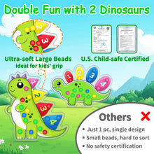 Load image into Gallery viewer, 2 Pcs Color Sorting Sensory Toys for Toddlers, Fine Motor Skills Game for Kids, Color Matching Counting Toys, Preschool Learning Activities Calm Down Dinosaur Montessori Toys for Boys Girls Ages 3+