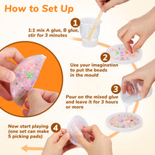 Load image into Gallery viewer, 800Pcs Picking Pad Silicone Crafting Kit, Make 5 Picking Pads in A Set, Sensory Anti Skin Picking Fidget Toys for Anxiety, DIY Making Kit for Picking Pad and Beads Bracelet for 6+ Kid, Children, Adult