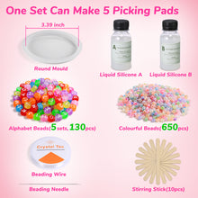 Load image into Gallery viewer, 800Pcs Picking Pad Silicone Crafting Kit, Make 5 Picking Pads in A Set, Sensory Anti Skin Picking Fidget Toys for Anxiety, DIY Making Kit for Picking Pad and Beads Bracelet for 6+ Kid, Children, Adult