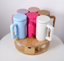 Load image into Gallery viewer, Rotating Tumbler Organizer with Drawer, Water Bottle Organizer, Stanley Cup Holder for 40 Oz Tumbler with Handle to 14 Oz Stanley Cup with Handle, Stanley Cup Organizer for Kitchen Storage and Tumbler Accessories Storage