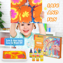 Load image into Gallery viewer, KidSquare Marbling Paint Kit for Kids Water Art Paint Set Arts and Crafts for Girls & Boys Age 4-12 Gift for Easter Christmas Thanksgiving Kids Activities for Age 4 5 6 7 8 9 10